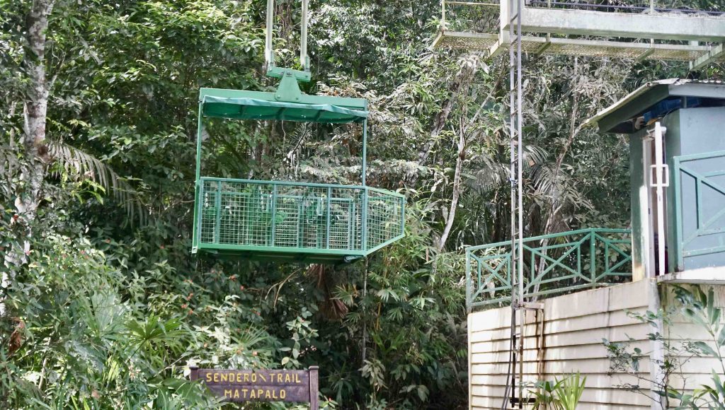 Gondola which traveled above the rain forest to the Nature Reserve Observation Tower at the top of the hill